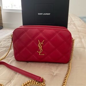 Saint Laurent mini Becky monogram double zip